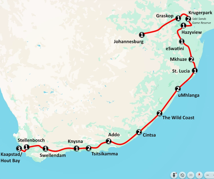 Kaartje De ultieme Zuid-Afrika autoreis.webp