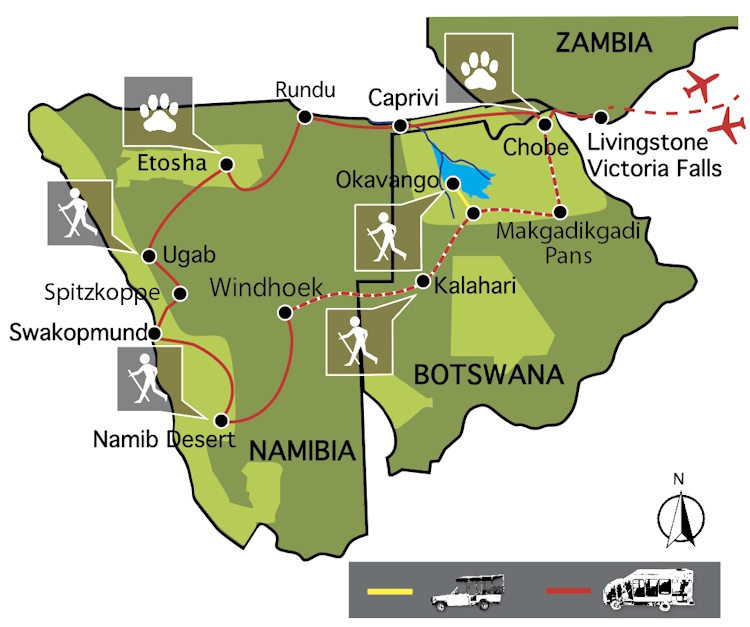kampeersafari namibië en botswana_van desert naar delta kaartje.jpg