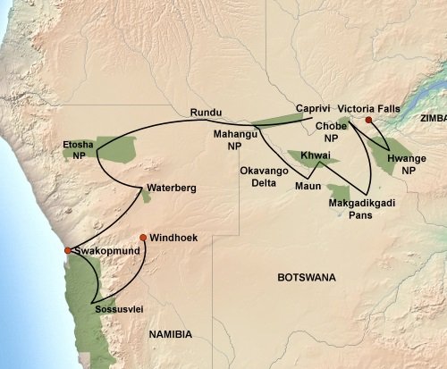 Klik op de afbeelding voor een vergroting Trans Afrika Lodge Safari