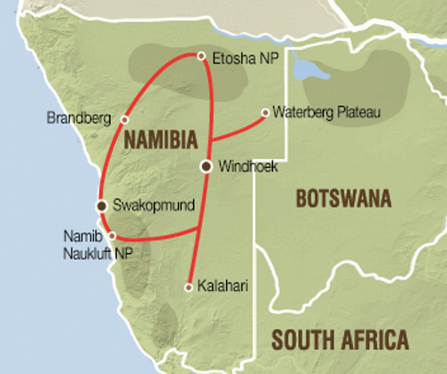 Klik op de afbeelding voor een vergroting groepsreis zuidelijke Afrika Klassiek Namibië