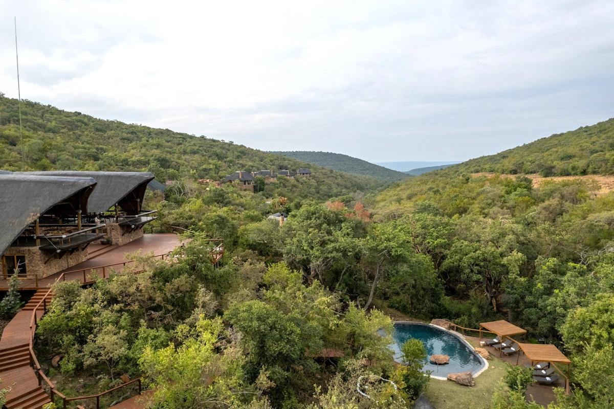 Sediba Luxury Safari Lodge Sediba Rock Lodge aerial 2.webp