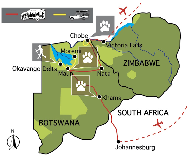 groepsreis botswana de wildparken van botswana via kalahari kaart 2026.jpg