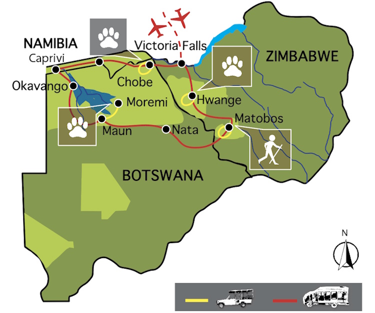 groepsreis afrika botswana zimbabwe namibie in de voetsporen van de olifant kaart.jpg