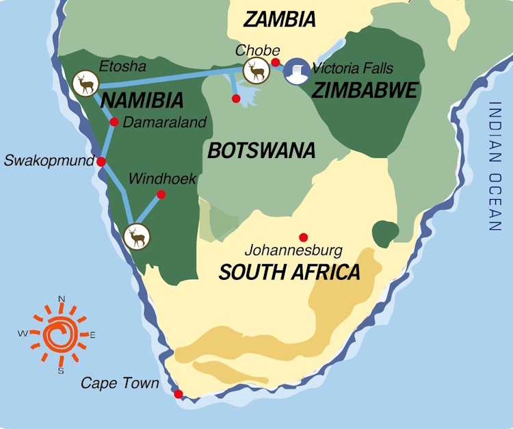 Groepsreis Zuidelijk Afrika Deserts Rivers en Wildlife Adventure kaartje.jpg